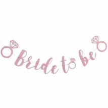 Bride to Be pink glitteres papír girland - 3 m