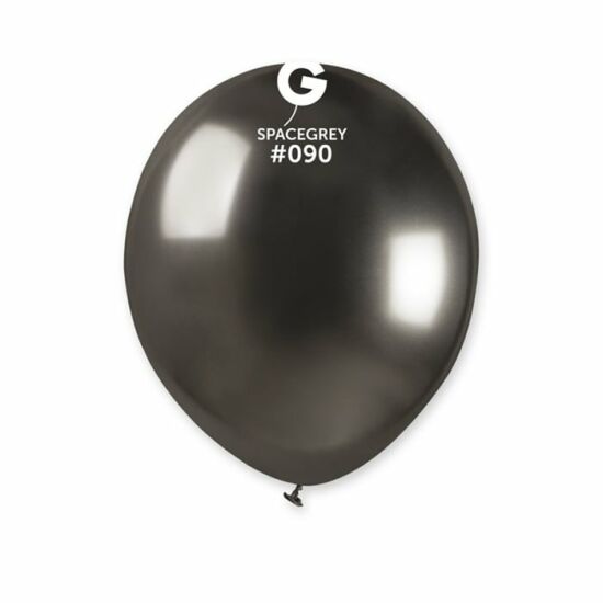 13 cm-es Shiny sötétszürke színű gumi léggömb - 100 db / csomag