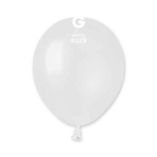13 cm-es metál fehér gumi léggömb - 100 db / csomag