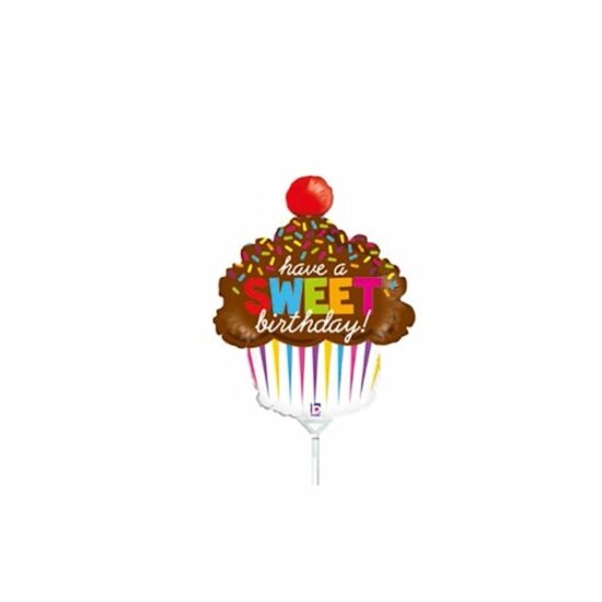 35 cm-es Sweet Birthday muffin fólia lufi